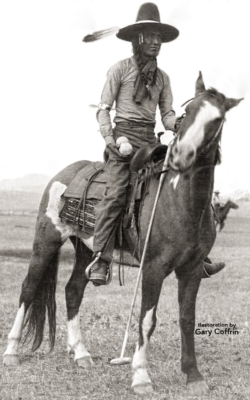 Rider filming cowboy polo action from the saddle as part of a VR scouting lane